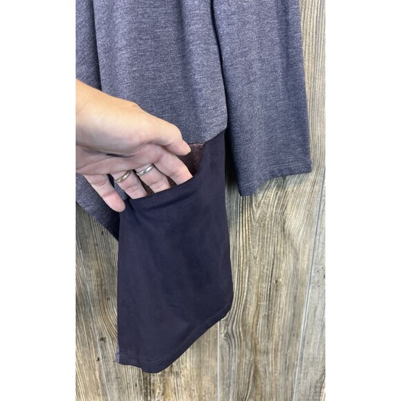 LOGO Lounge Blue French Terry Cardigan Womens 2XL Faux Suede Casual Cozy Chic - Picture 3 of 10